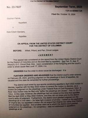 Page 1 of the Vacate and Remand of Kelly's Feb 28 2023 Judgment