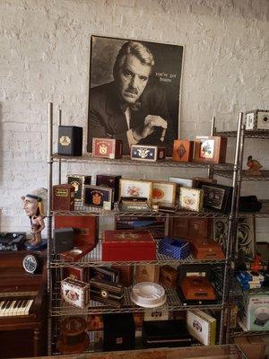 Collection of cigar boxes of choice on display many are available for purchase inside the humidor room | selections may differ