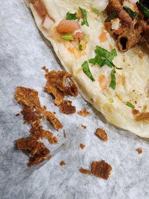 Meat so over cooked it turns to powder