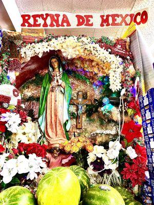 Upon entering you're greeted by this shrine paying homage to The Queen of Mexico!
