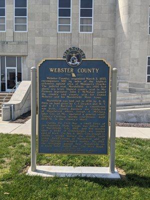 Webster County Historical Marker, Marshfield