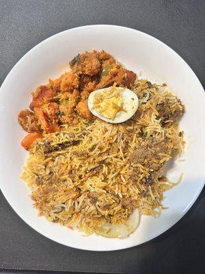Mutton Biryani and Chicken 65