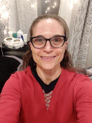 The last serum is drying after my facial