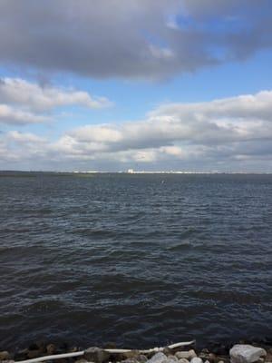 The view of the bay from the marina