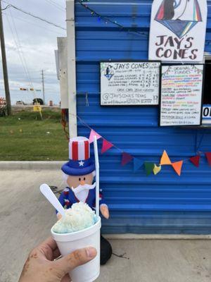 Blue coconut with kulfi cream!