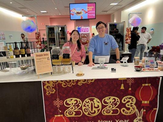 The bar! Human and dog treats available. Dog boba special for the Lunar New Year celebration