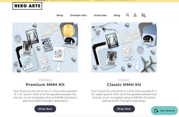 Hero Arts has a monthly kit program, My Monthly Hero, creativity sent to your doorstep!