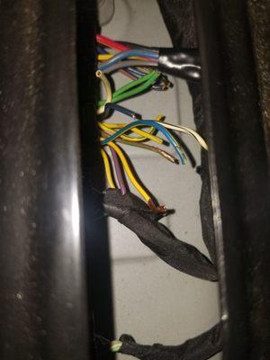 Electrical wiring for radio/speakers.