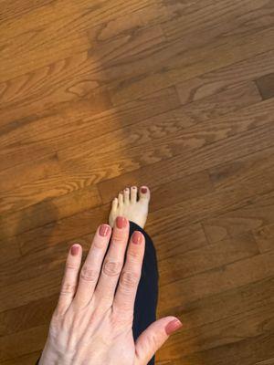 Gel manicure and pedicure