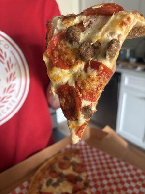 super doughy and tasted like string cheese not good!