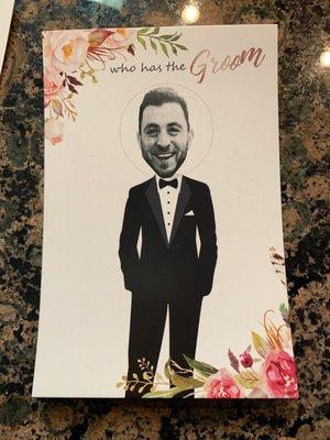 Bridal shower game piece