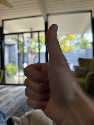 My thumbs up approval