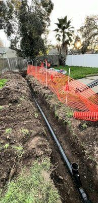 New Sewer Pipe Installed