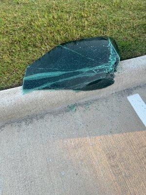 This is what tempered glass with window film looks like after a break in.