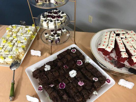 Lemon, chocolate, Blueberry & red velvet cakes