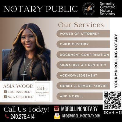 Serenity Granted Notary Services