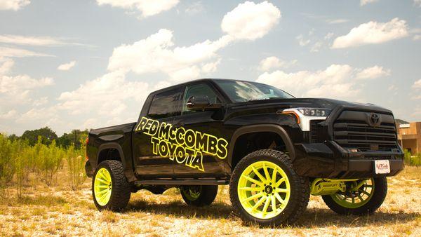 2024 Tundra Limited with a promo Red McCombs Toyota Wrap.