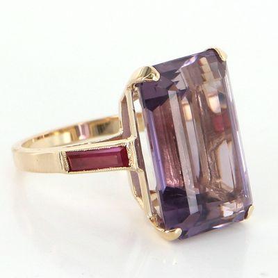 Vintage Amethyst & Ruby Cocktail Ring