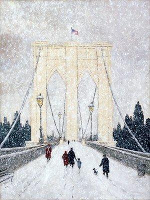Brooklyn Bridge ,Circa 1890 - American Impressionist Artist Patrick Antonelle