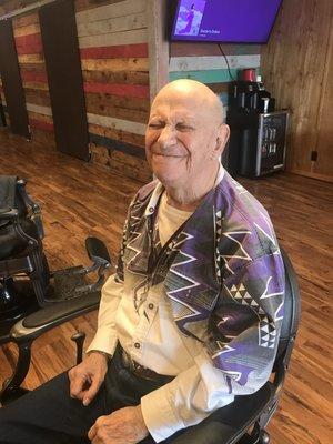 He was pretty happy to be clean shaven with a good haircut!