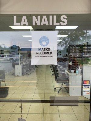 Mask required in La nails. Great