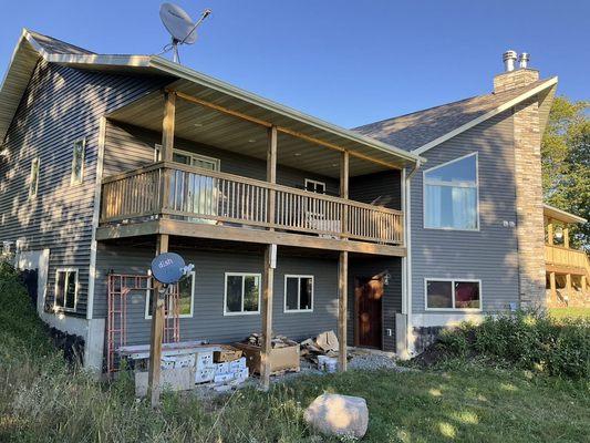 Complete new seamless gutter system for clients in Merrill, WI.