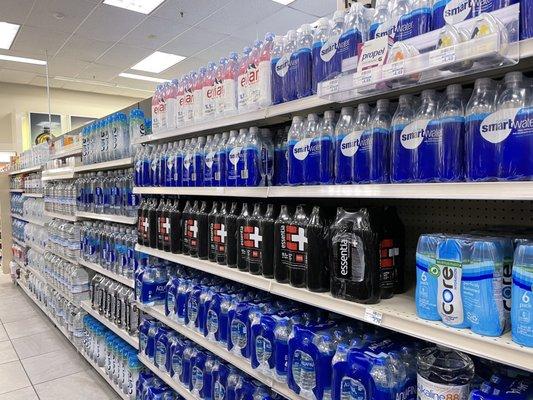 Getting our bottled water for our stay.