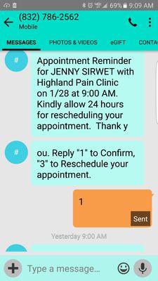 My reminders for my imaginary appointment...since no one is here but me.