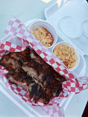 Chicken & rib plate made my day! Ribs were fall off the bone tender, Mac & cheese was so good! IM SOLD!