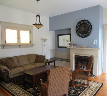 Living room with flat screen tv that all guests may use.