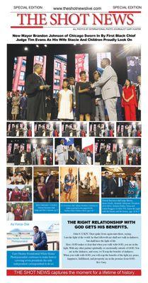 THE SHOT NEWS Special issue featuring the inauguration of brandon johnson new mayor of chicago. The barber bates Fashion show in chicago.