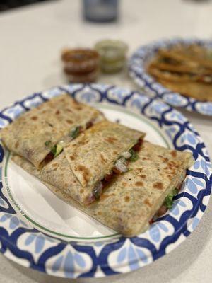 Super quesadilla with chorizo