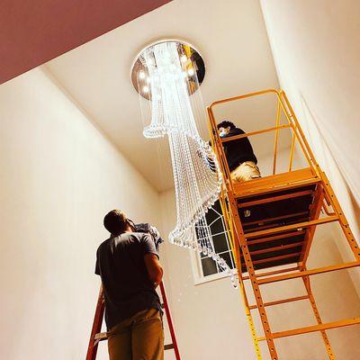 Installing a chandelier
