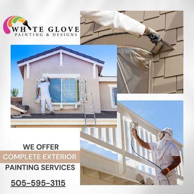 We do complete exterior painting services of both commercial and residential buildings. Call us at 505-595-3115.