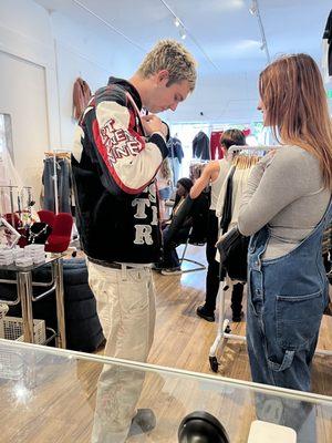 Another cooly customer with the sickest racer looney tunes jacket