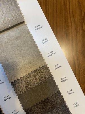 Vegan leather swatches