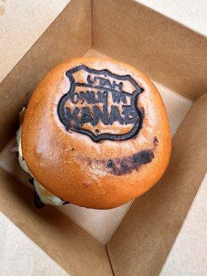 Branded bun on the Kaibab burger