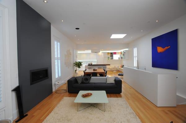 Modern living space for an historic carriage house.