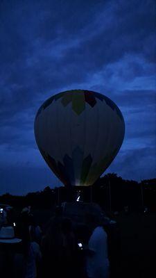 They started blowing up 1 balloon after 8 pm
