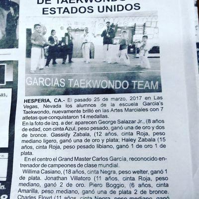 A newspaper supporting our Garcia's taekwondo team