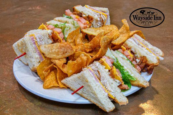 Wayside Country Club
Ham, Turkey, American Cheese, Bacon, Lettuce, Tomato & Mayo on Toasted White or Wheat Bread
