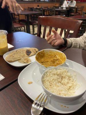 Butter Chicken (Boneless) and roti