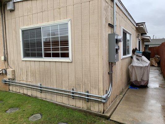 2 meter panel installation for house panel and EV charger