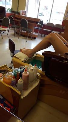 Sitting waiting for her to rush through mine to get to her ... rediculous