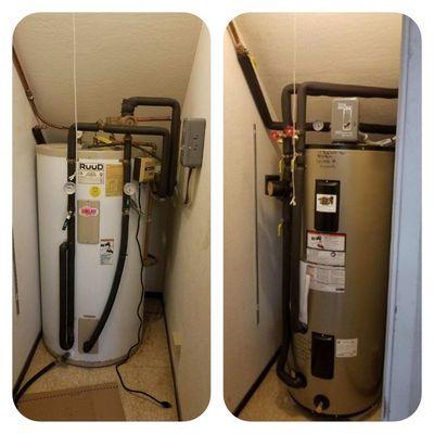 Solar Hot Water Install Before and After