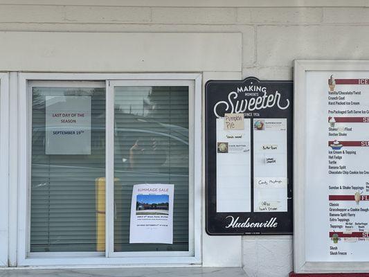 Last day of the season for 2025: September 19!