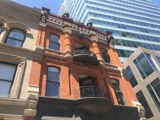 The Karrick Building, also known as Karrick Block. It's beautiful Victorian brick architecture from the 1800s.