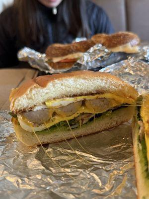 Breakfast sandwich with sausage