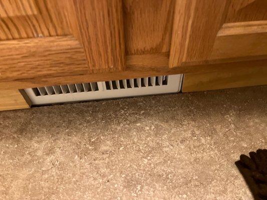 Over and under the vent. We also have lifting floor