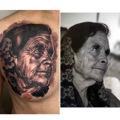 Family portrait on chest